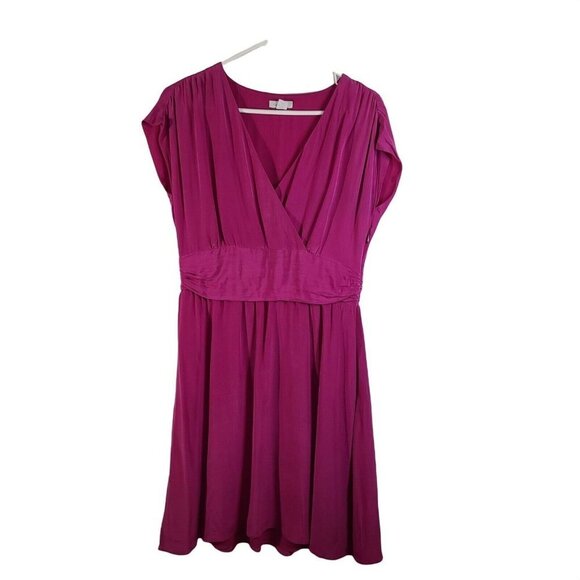 Garnet Hill 100% Silk V Neck Empire Waist Pink Dress Size‎ 8 - Picture 1 of 8